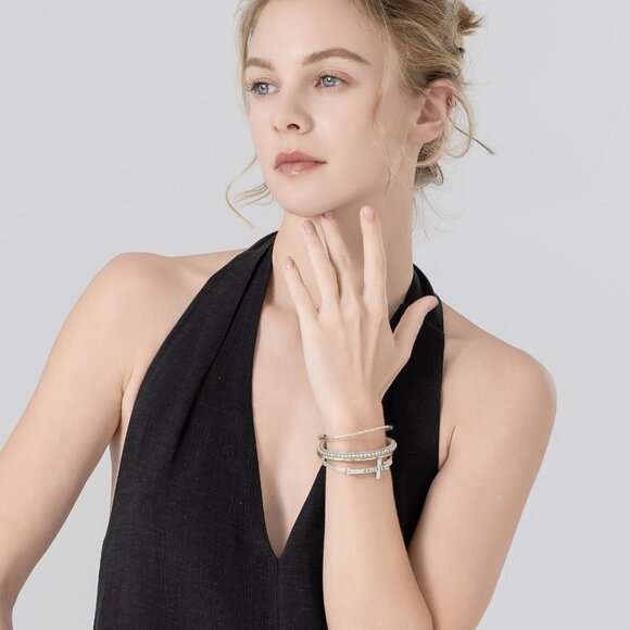 Cross Leather Bracelet Faux Leather Magnetic Clasp Religious Jewelry Women - Picture 3 of 6